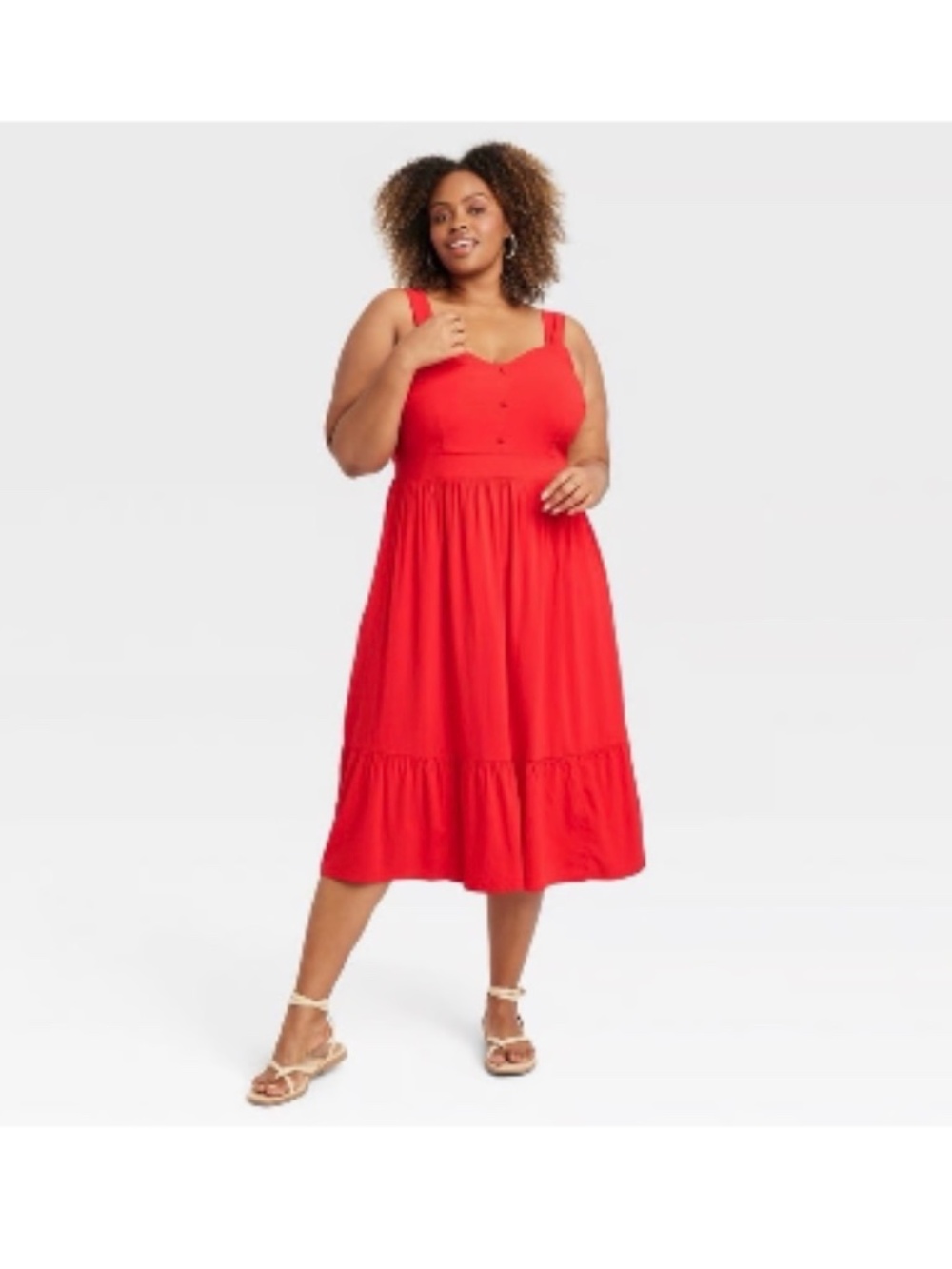 Red Ava & Viv Midi Dress